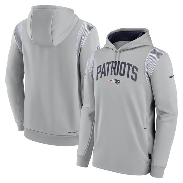 Men's New England Patriots Gray Sideline Stack Performance Pullover Hoodie,We sell and wholesale Men's New England Patriots Gray Sideline Stack Performance Pullover Hoodie on line form chian!